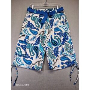 Men Rare Fox Cargo Shorts With Belt Blue Size 32